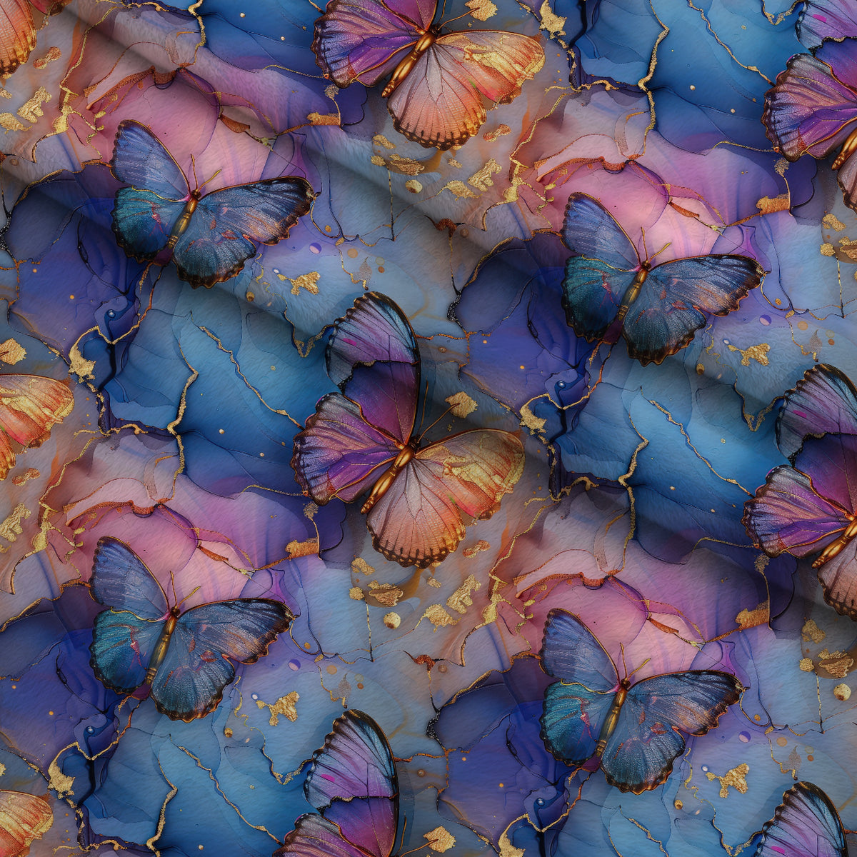 Gilded Wings Pattern 1 Minky Fabric — plush minky folded close-up preview (mv-minky-v1:lying)