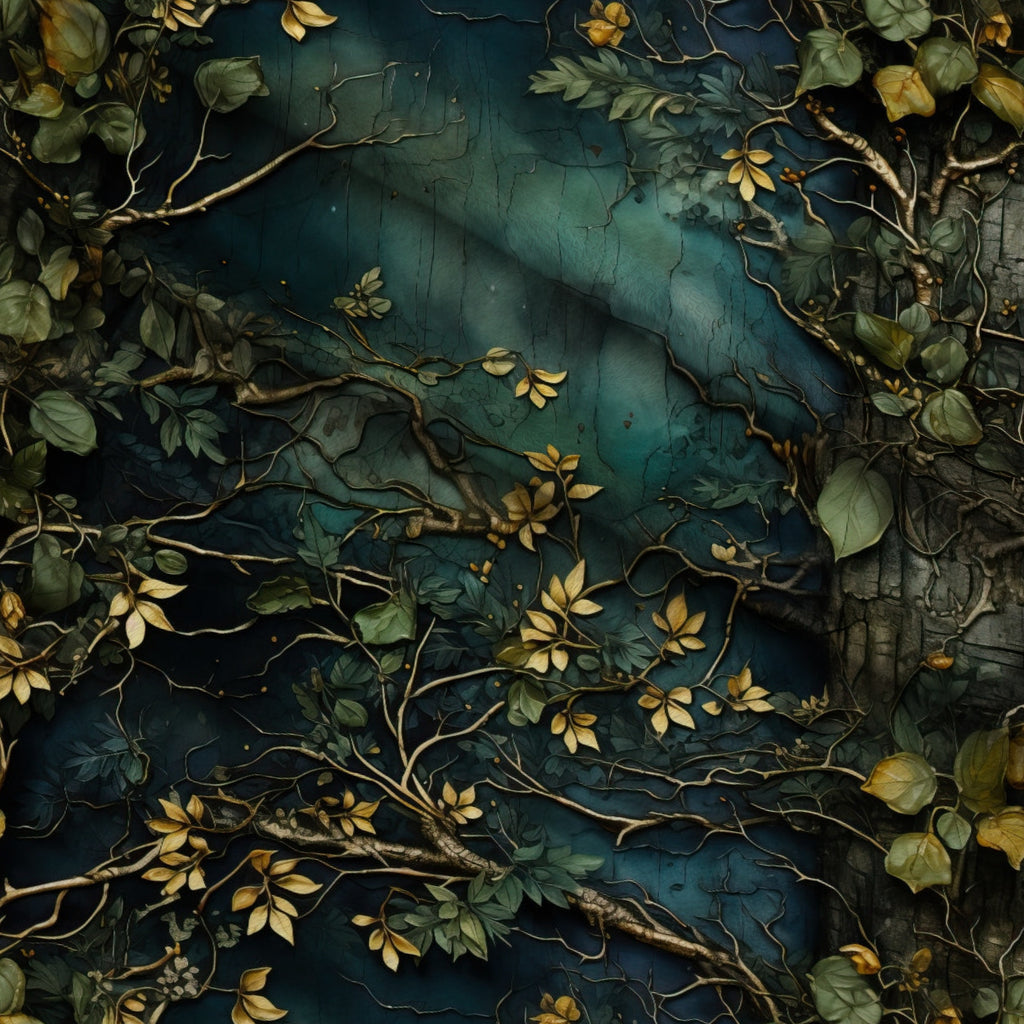Gilded Woodland Pattern 3 Minky Fabric — plush minky folded close-up preview (mv-minky-v1:lying)