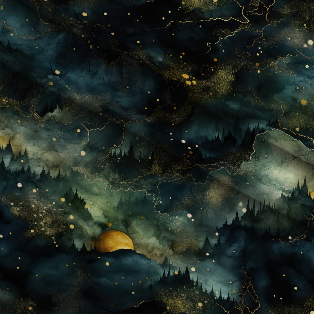 Gilded Woodland Pattern 4 Minky Fabric — plush minky folded close-up preview (mv-minky-v1:lying)