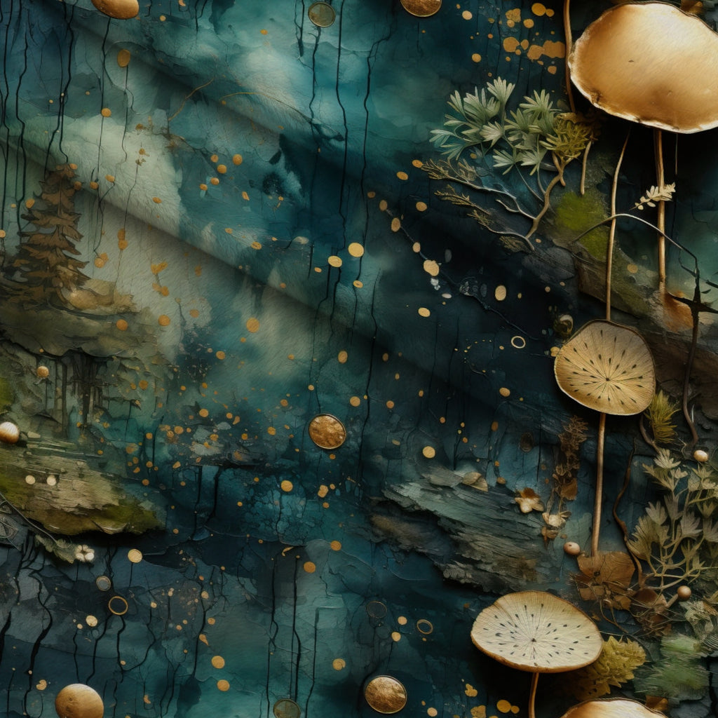 Gilded Woodland Pattern 5 Minky Fabric — plush minky folded close-up preview (mv-minky-v1:lying)