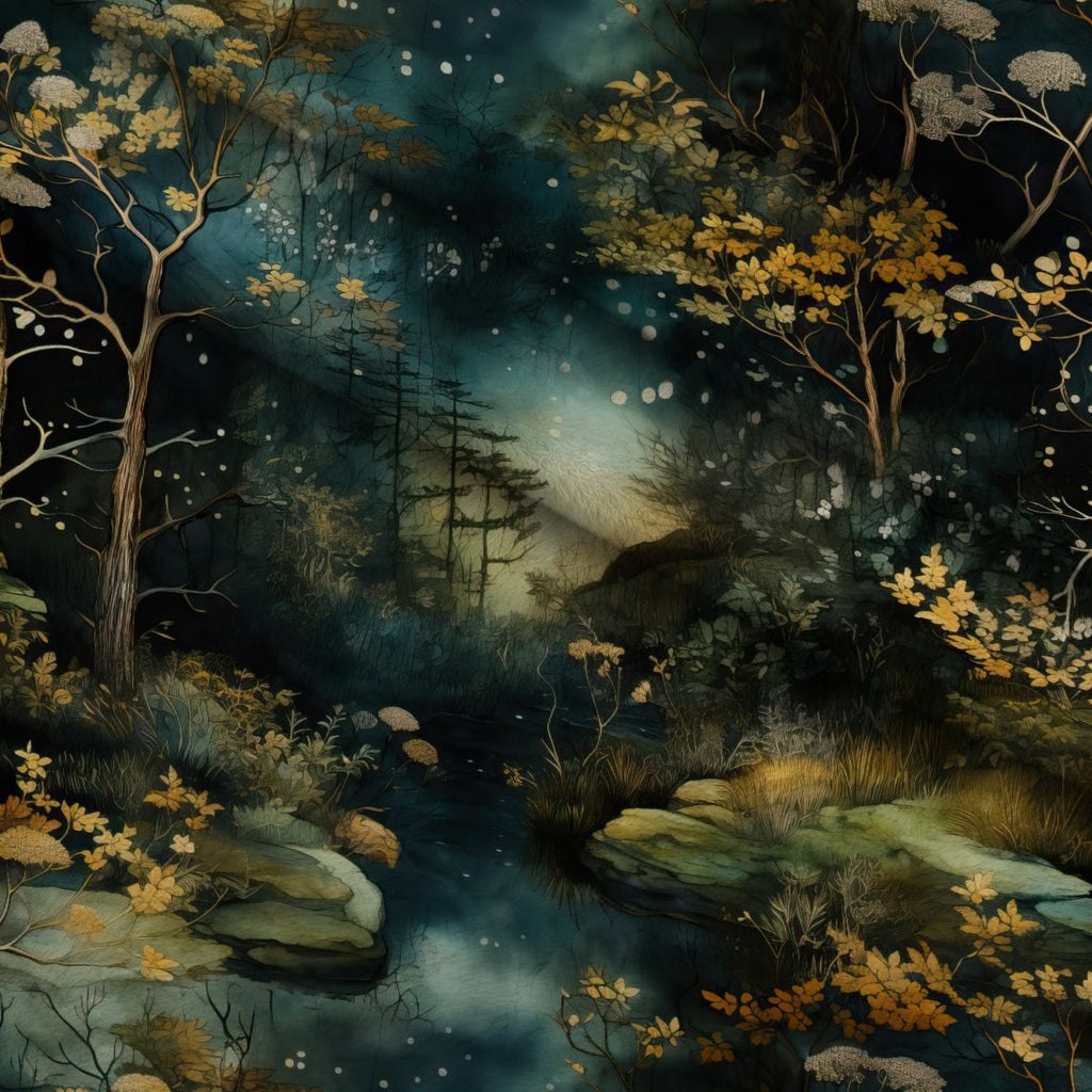 Gilded Woodland Pattern 6 Minky Fabric — plush minky folded close-up preview (mv-minky-v1:lying)