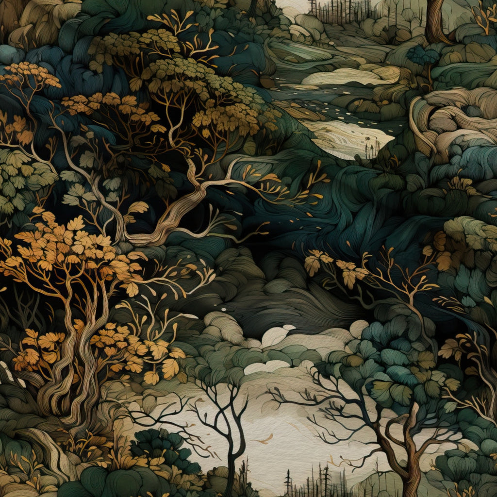 Gilded Woodland Pattern 7 Minky Fabric — plush minky folded close-up preview (mv-minky-v1:lying)