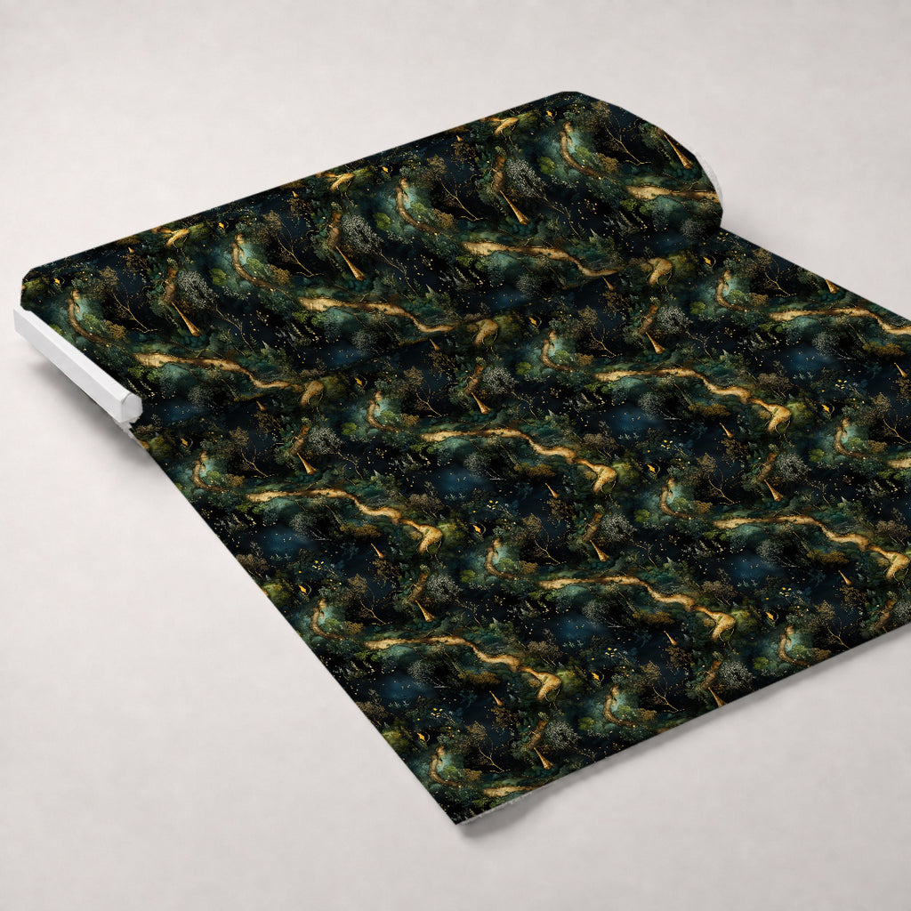 Gilded Woodland Pattern 8 Minky Fabric — plush minky unrolled bolt preview (mv-minky-v1:bolt)