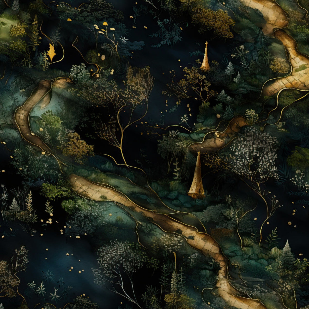 Gilded Woodland Pattern 8 Minky Fabric — plush minky folded close-up preview (mv-minky-v1:lying)