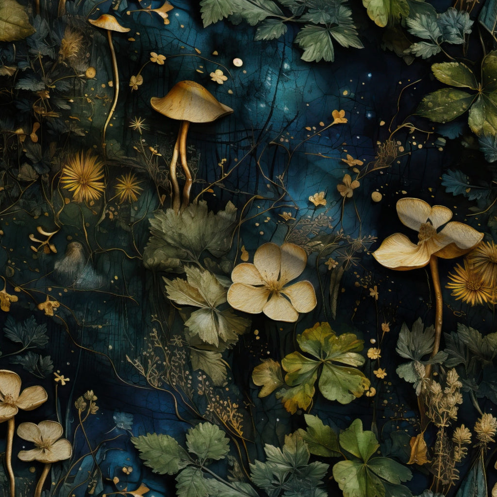 Gilded Woodland Pattern 9 Minky Fabric — plush minky folded close-up preview (mv-minky-v1:lying)