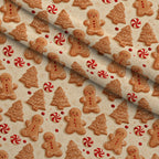 Gingerbread Candy Workshop Pattern 10 Minky Fabric — plush minky folded close-up preview (mv-minky-v1:lying)
