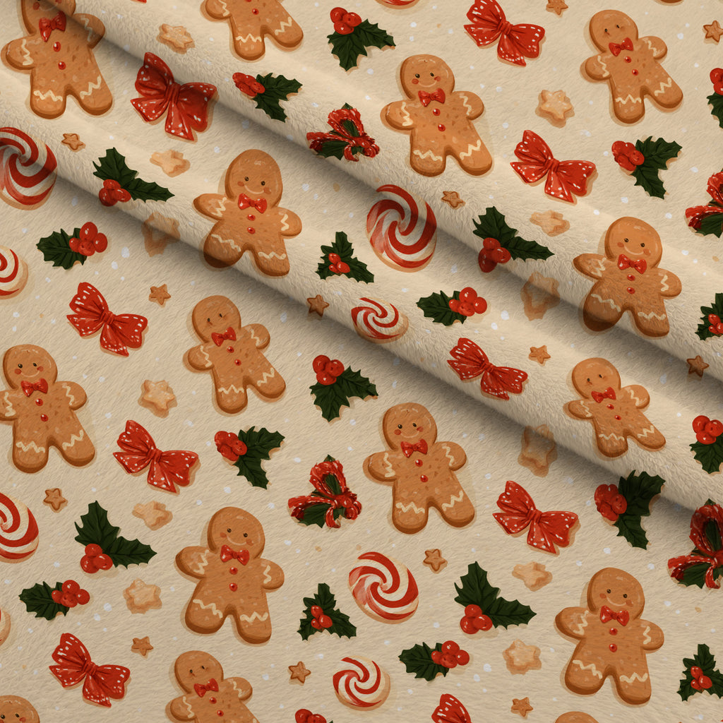 Gingerbread Candy Workshop Pattern 11 Minky Fabric — plush minky folded close-up preview (mv-minky-v1:lying)