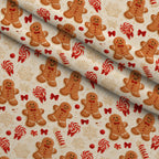 Gingerbread Candy Workshop Pattern 12 Minky Fabric — plush minky folded close-up preview (mv-minky-v1:lying)