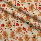 Gingerbread Candy Workshop Pattern 13 Minky Fabric — plush minky folded close-up preview (mv-minky-v1:lying)