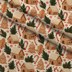 Gingerbread Candy Workshop Pattern 15 Minky Fabric — plush minky folded close-up preview (mv-minky-v1:lying)