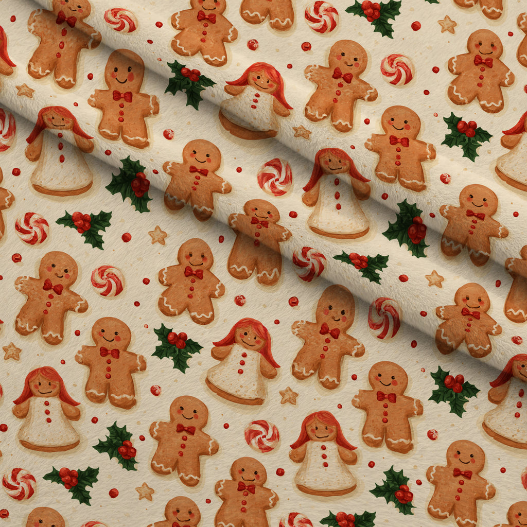 Gingerbread Candy Workshop Pattern 16 Minky Fabric — plush minky folded close-up preview (mv-minky-v1:lying)