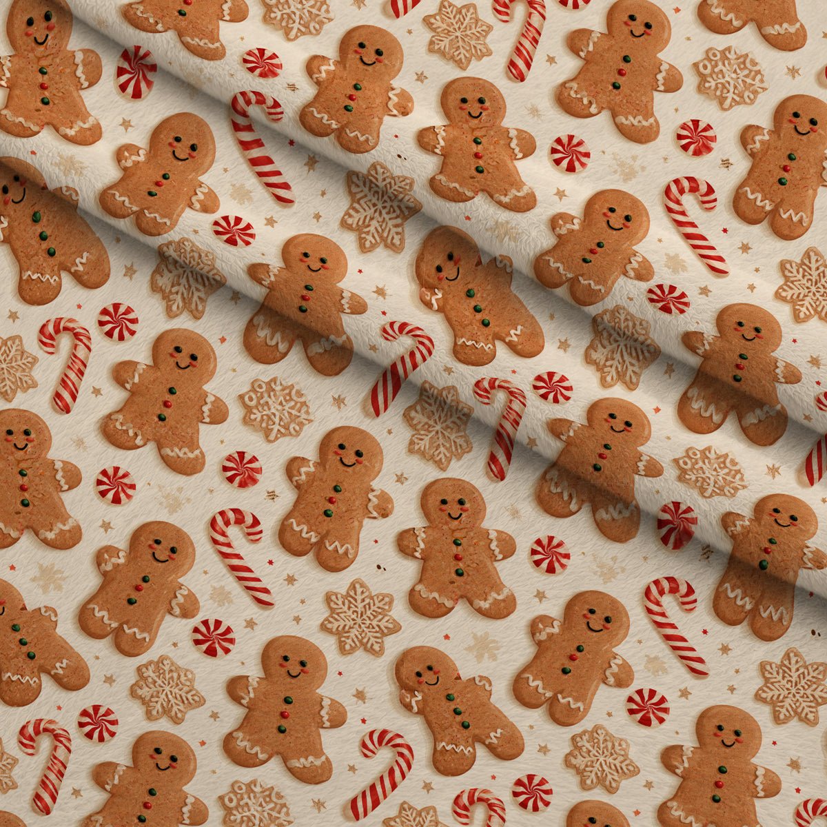 Gingerbread Candy Workshop Pattern 17 Minky Fabric — plush minky folded close-up preview (mv-minky-v1:lying)