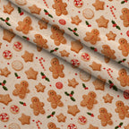 Gingerbread Candy Workshop Pattern 3 Minky Fabric — plush minky folded close-up preview (mv-minky-v1:lying)