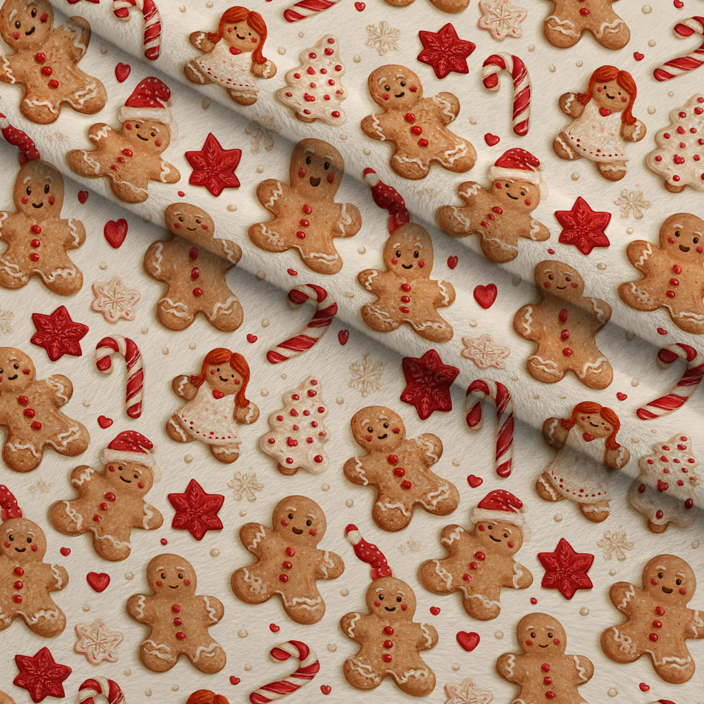 Gingerbread Candy Workshop Pattern 6 Minky Fabric — plush minky folded close-up preview (mv-minky-v1:lying)