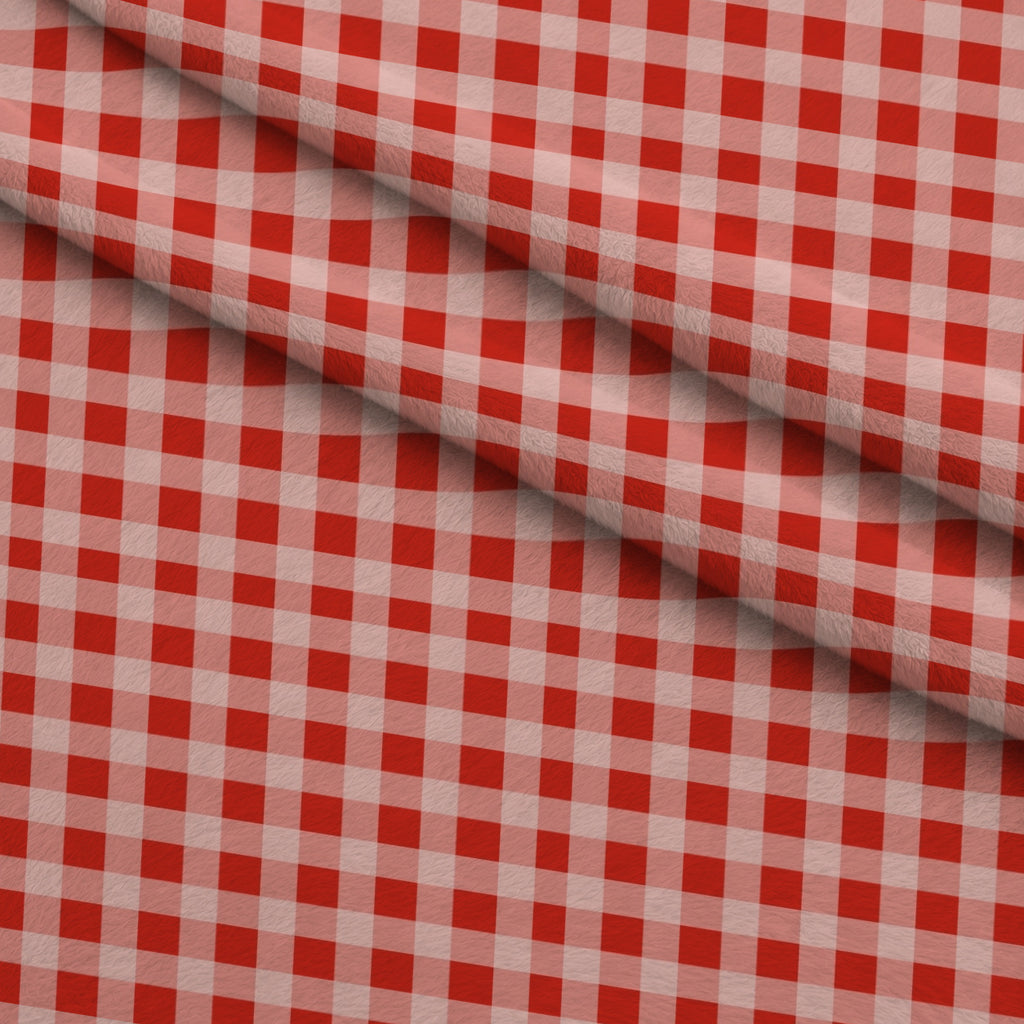 Gingham Fawns Pattern 1 Minky Fabric — plush minky folded close-up preview (mv-minky-v1:lying)