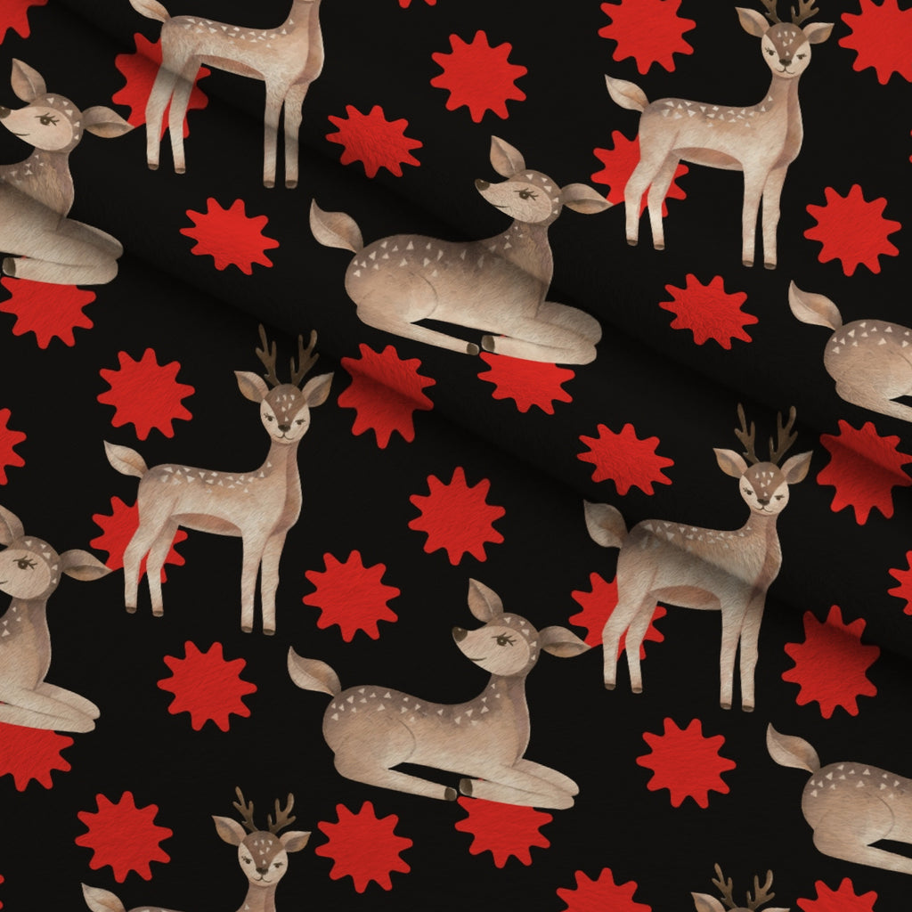 Gingham Fawns Pattern 6 Minky Fabric — plush minky folded close-up preview (mv-minky-v1:lying)