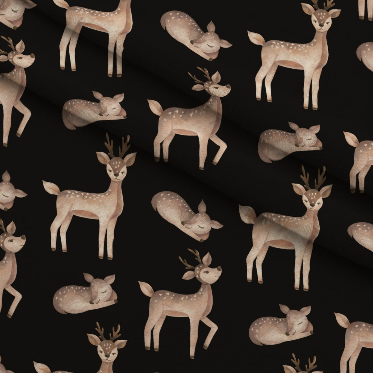 Gingham Fawns Pattern 7 Minky Fabric — plush minky folded close-up preview (mv-minky-v1:lying)