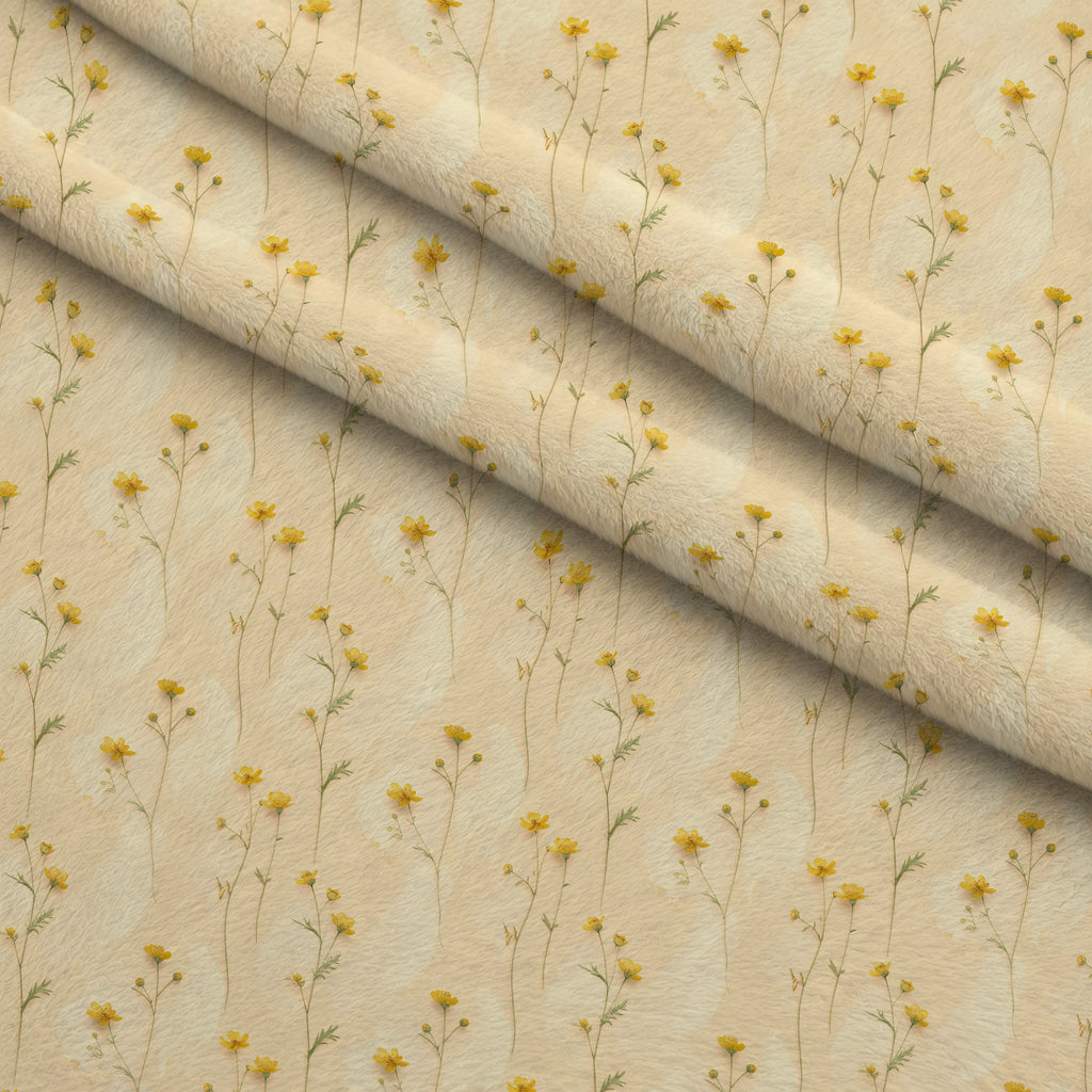 Golden Meadow Whispers Pattern 27 Minky Fabric — plush minky folded close-up preview (mv-minky-v1:lying)