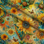 Golden Paisley Garden Pattern 2 Minky Fabric — plush minky folded close-up preview (mv-minky-v1:lying)