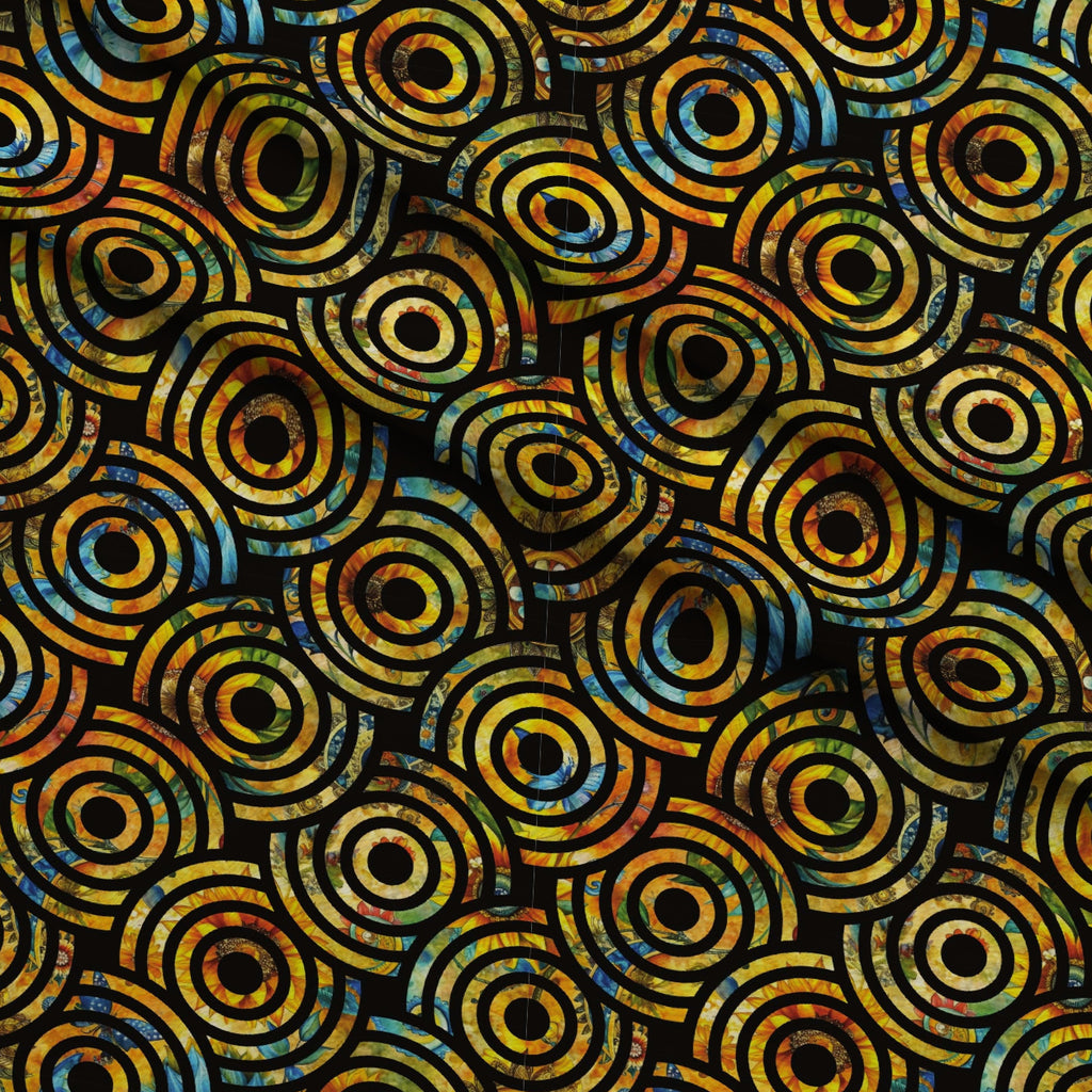 Golden Paisley Garden Pattern 26 Minky Fabric — plush minky folded close-up preview (mv-minky-v1:lying)