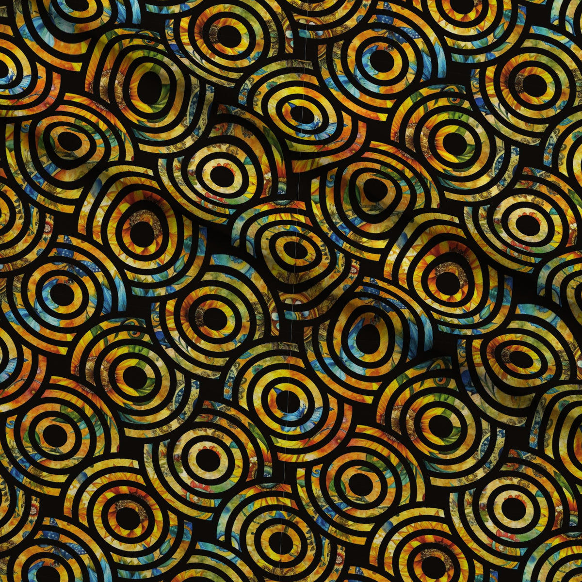 Golden Paisley Garden Pattern 26 Minky Fabric — plush minky folded close-up preview (mv-minky-v1:lying)