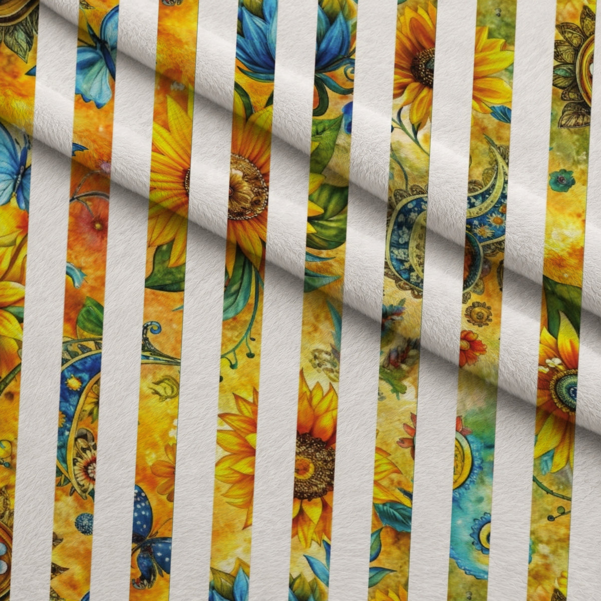 Golden Paisley Garden Pattern 28 Minky Fabric — plush minky folded close-up preview (mv-minky-v1:lying)