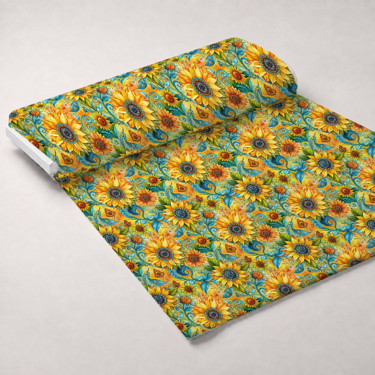 Golden Paisley Garden Pattern 4 Minky Fabric — plush minky unrolled bolt preview (mv-minky-v1:bolt)