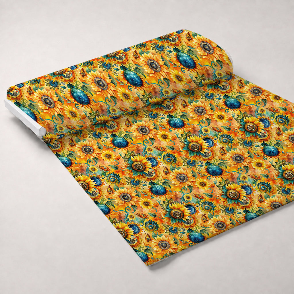 Golden Paisley Garden Pattern 5 Minky Fabric — plush minky unrolled bolt preview (mv-minky-v1:bolt)