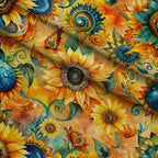 Golden Paisley Garden Pattern 5 Minky Fabric — plush minky folded close-up preview (mv-minky-v1:lying)