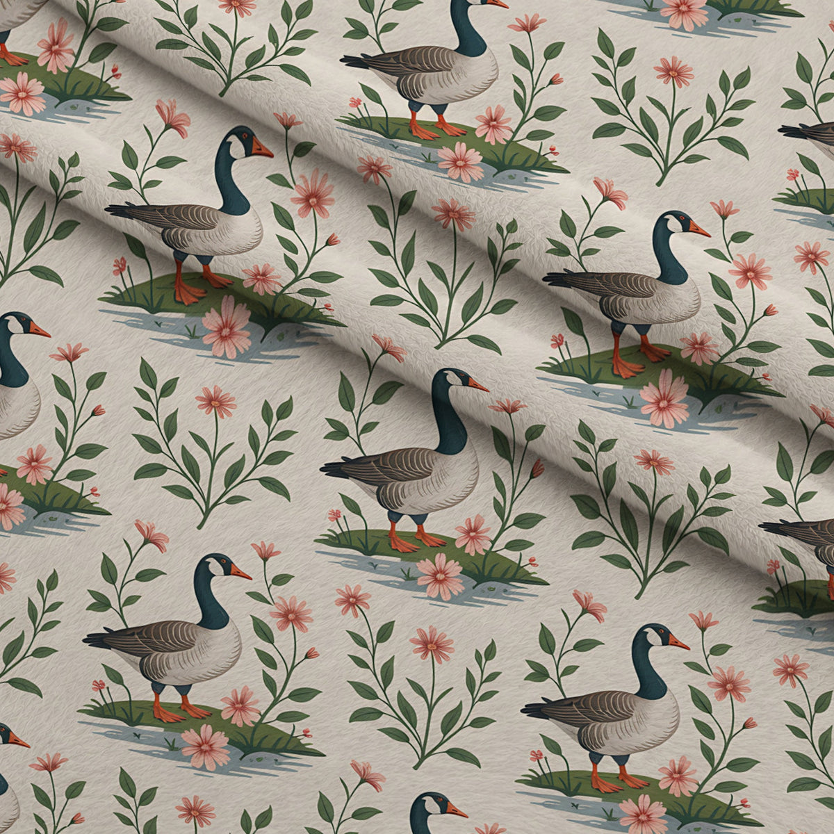 Gosling Garden Pattern 11 Minky Fabric — plush minky folded close-up preview (mv-minky-v1:lying)