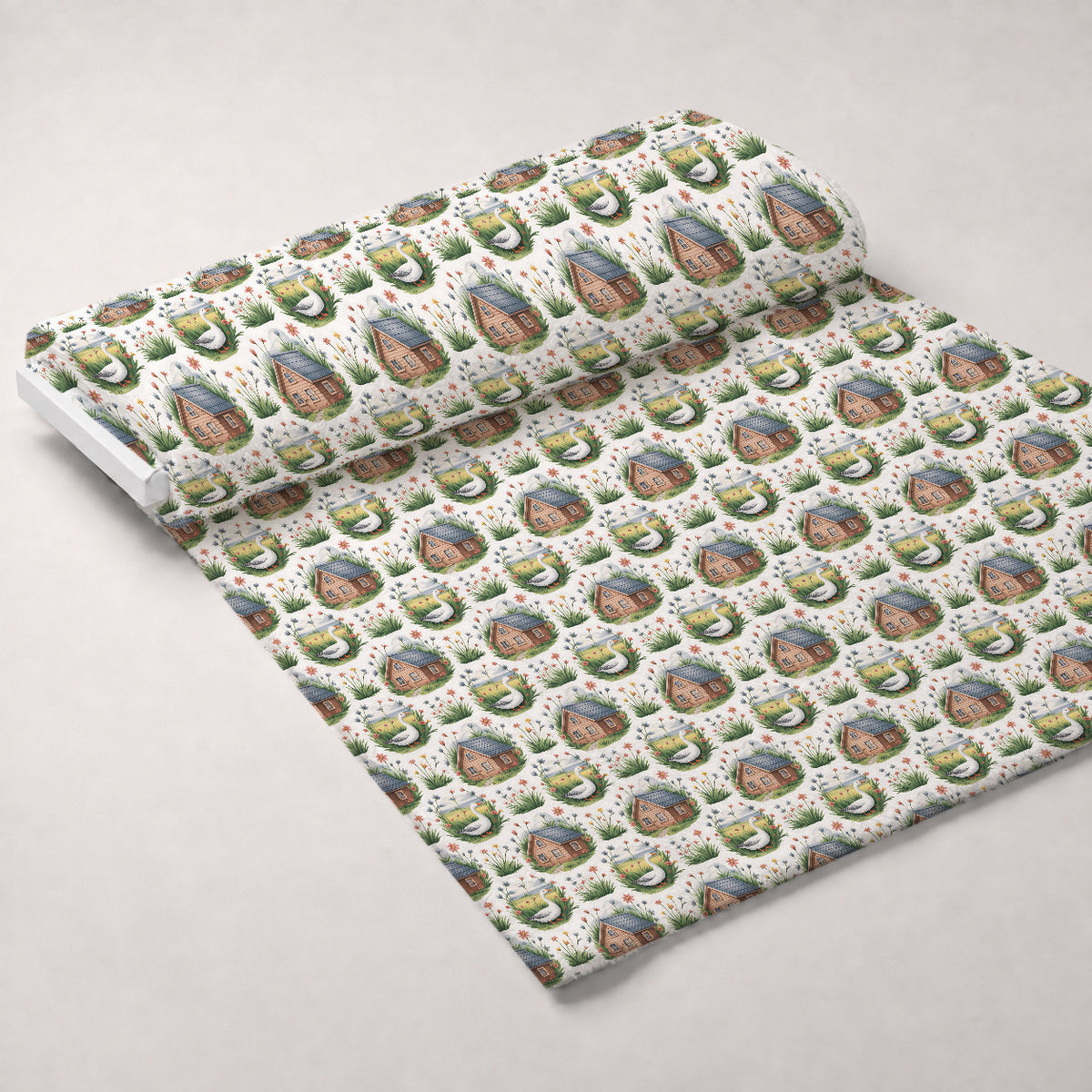 Gosling Garden Pattern 13 Minky Fabric — plush minky unrolled bolt preview (mv-minky-v1:bolt)