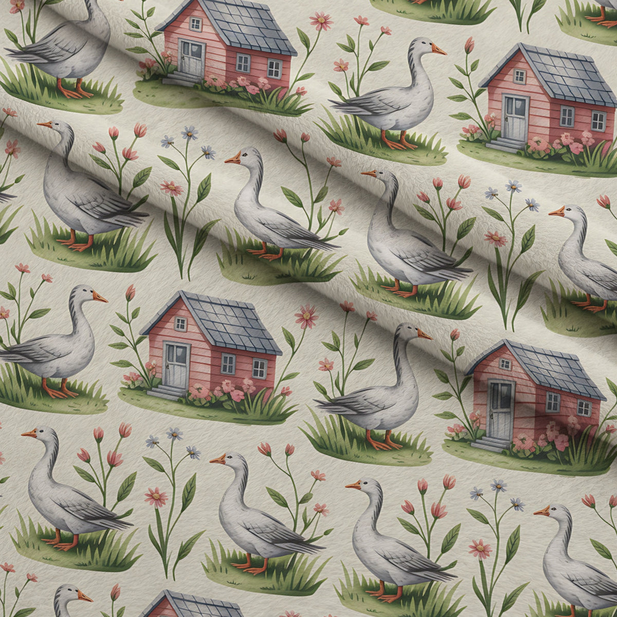 Gosling Garden Pattern 14 Minky Fabric — plush minky folded close-up preview (mv-minky-v1:lying)