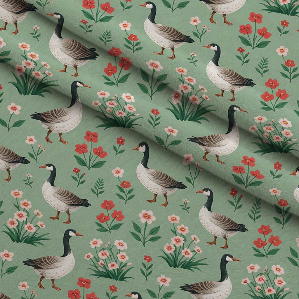 Gosling Garden Pattern 19 Minky Fabric — plush minky folded close-up preview (mv-minky-v1:lying)