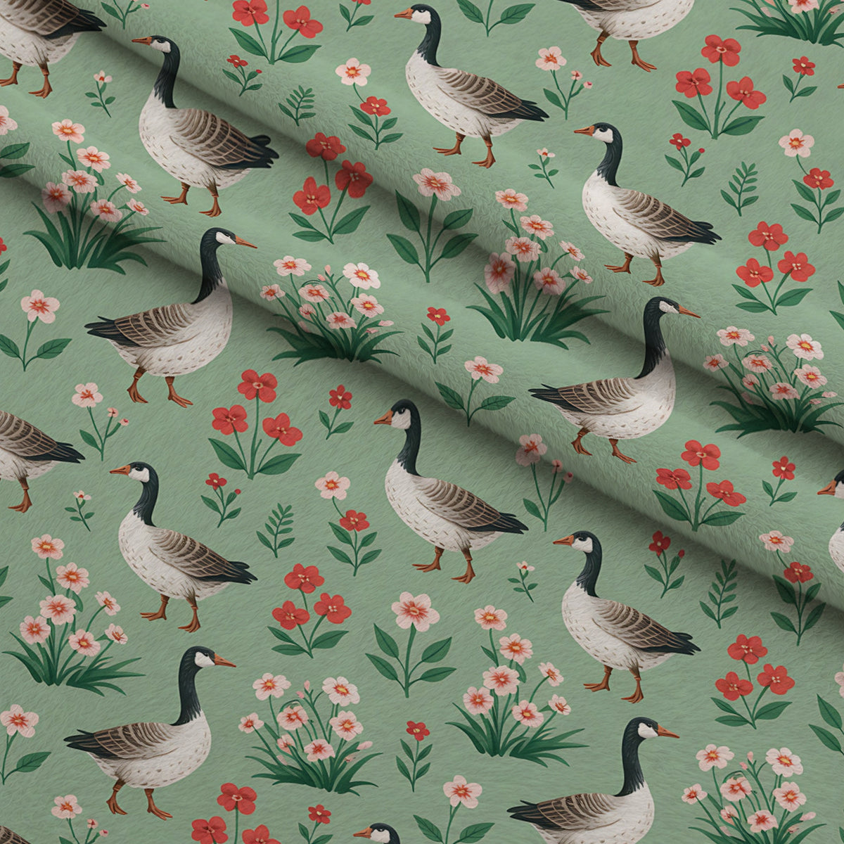 Gosling Garden Pattern 19 Minky Fabric — plush minky folded close-up preview (mv-minky-v1:lying)