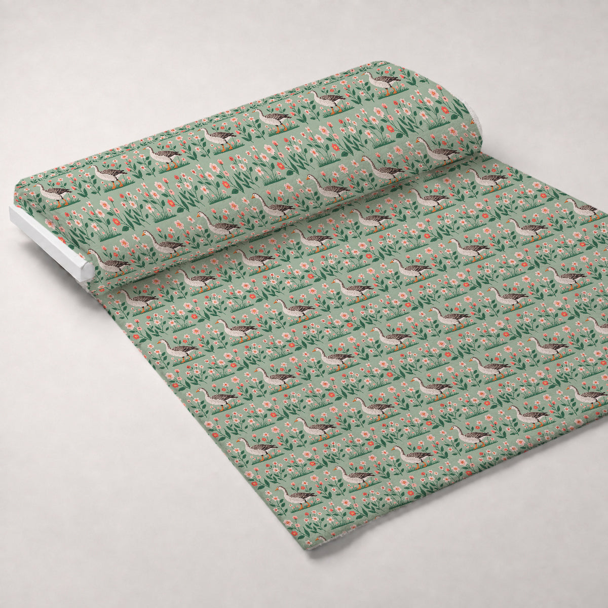 Gosling Garden Pattern 20 Minky Fabric — plush minky unrolled bolt preview (mv-minky-v1:bolt)