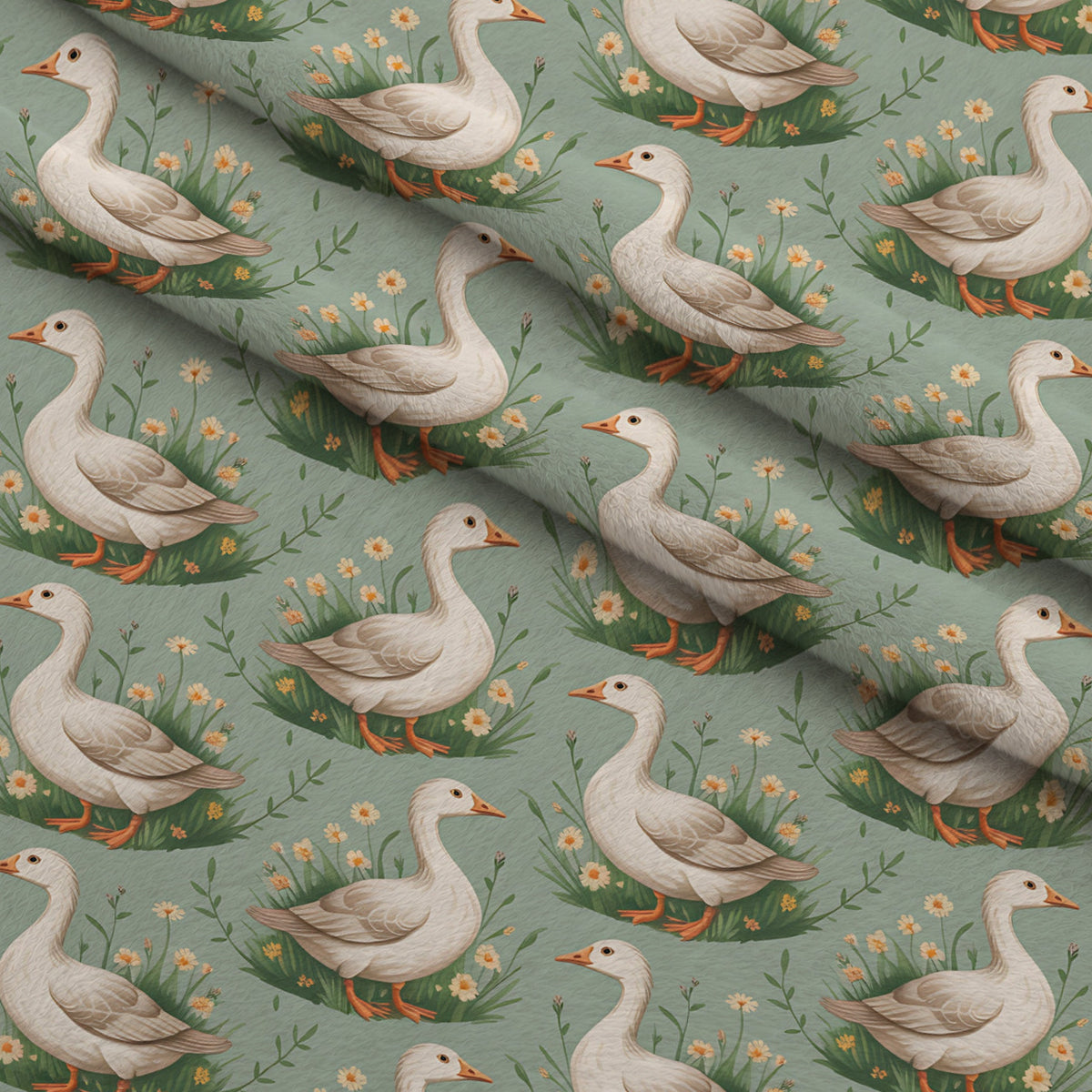 Gosling Garden Pattern 21 Minky Fabric — plush minky folded close-up preview (mv-minky-v1:lying)