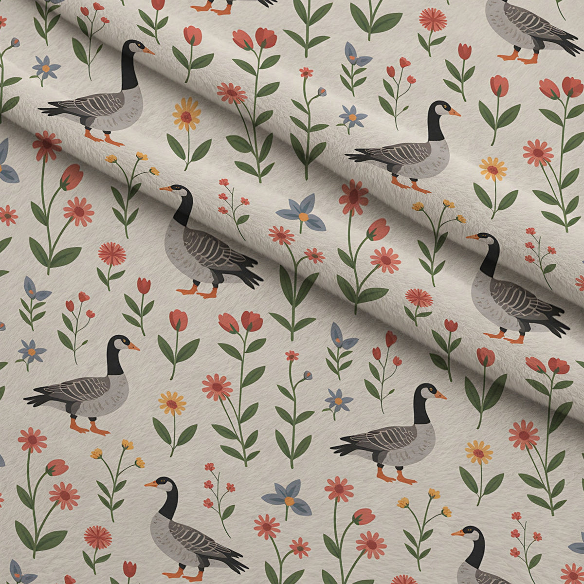 Gosling Garden Pattern 23 Minky Fabric — plush minky folded close-up preview (mv-minky-v1:lying)