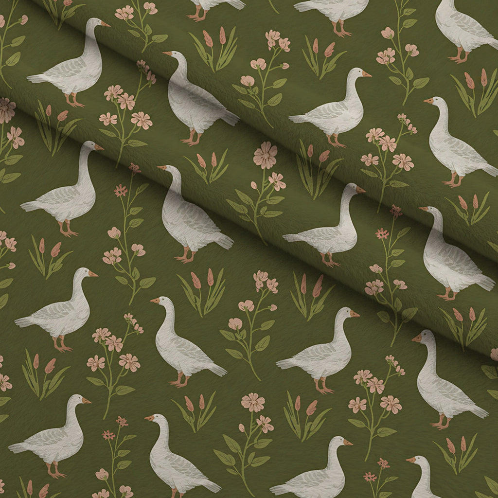 Gosling Garden Pattern 24 Minky Fabric — plush minky folded close-up preview (mv-minky-v1:lying)