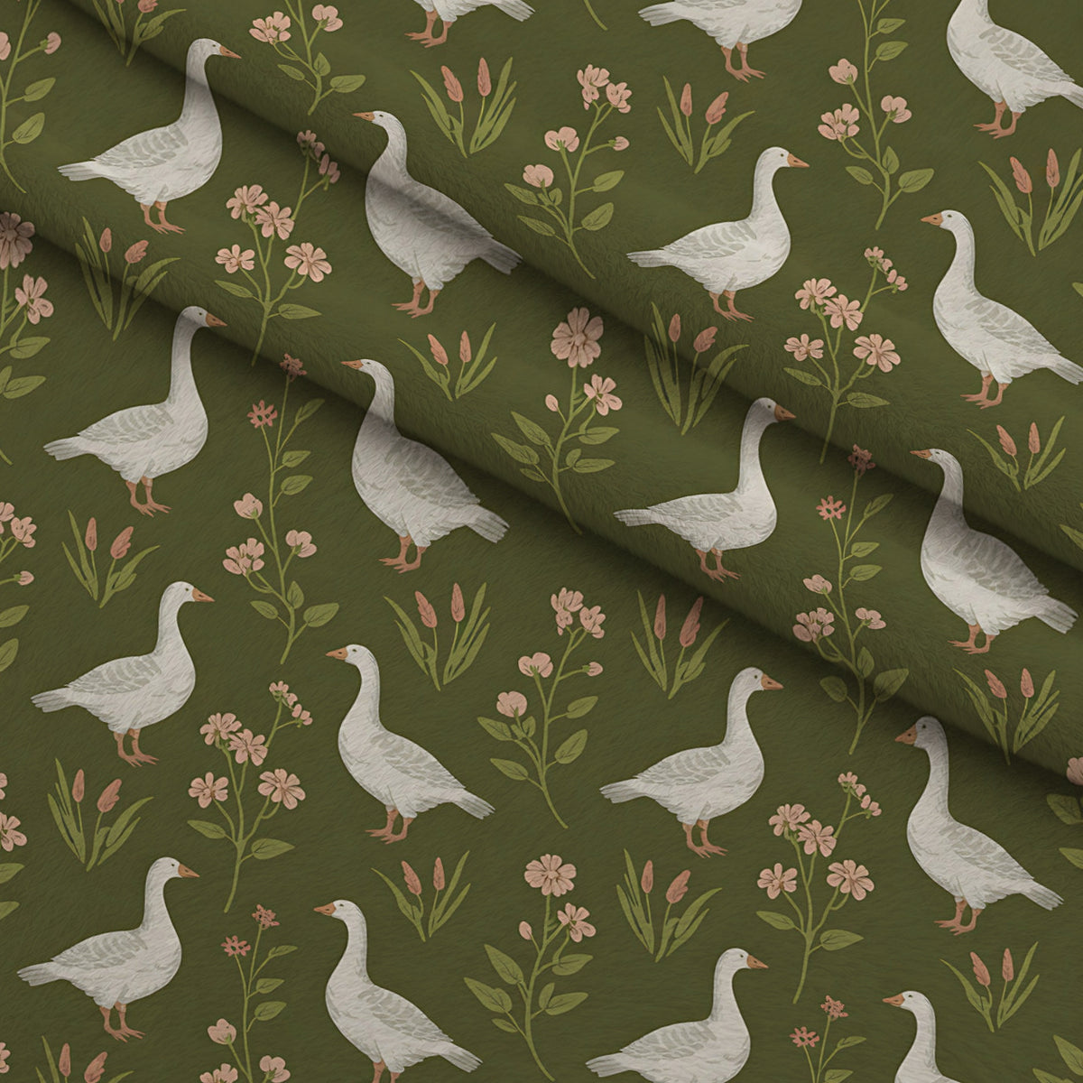 Gosling Garden Pattern 24 Minky Fabric — plush minky folded close-up preview (mv-minky-v1:lying)