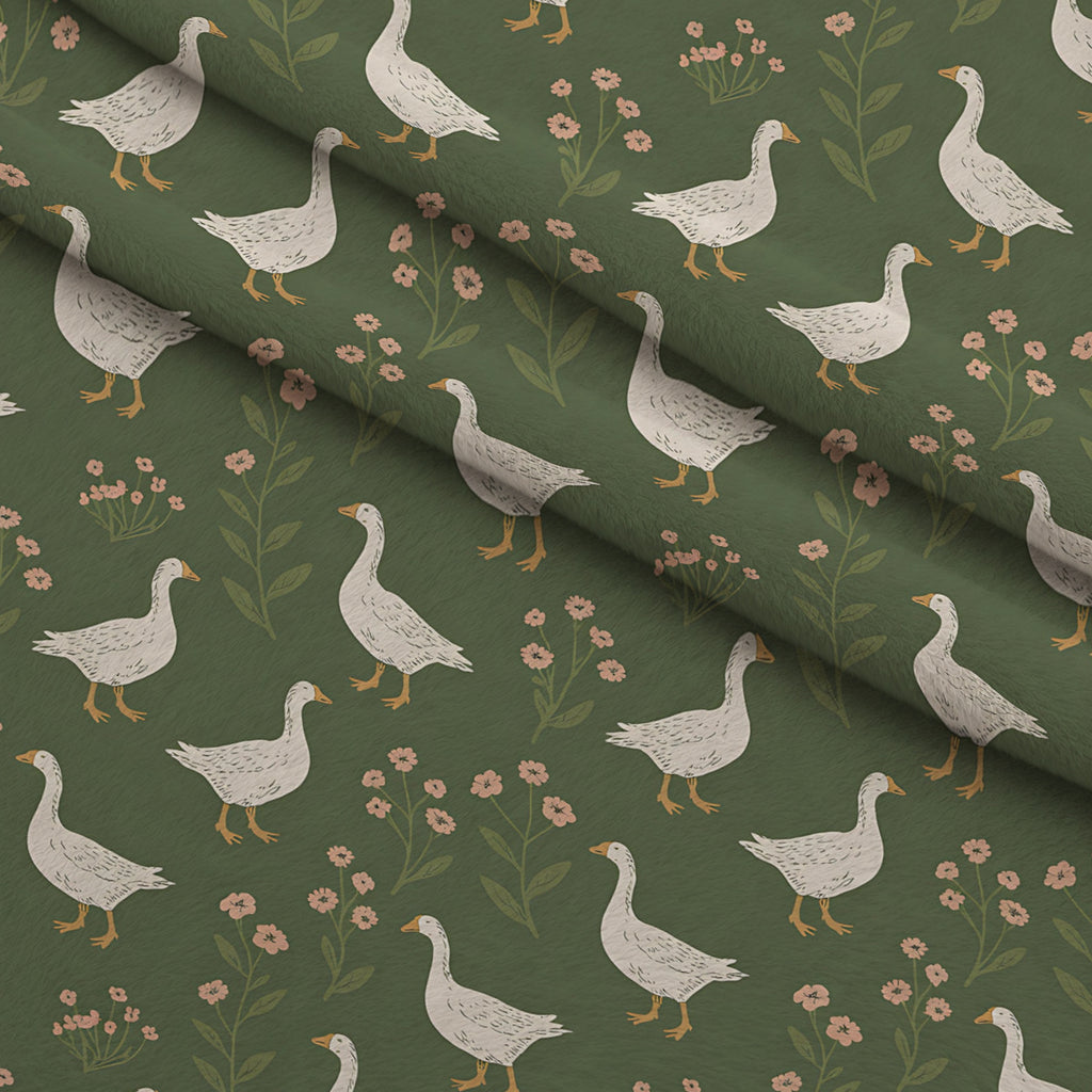 Gosling Garden Pattern 25 Minky Fabric — plush minky folded close-up preview (mv-minky-v1:lying)