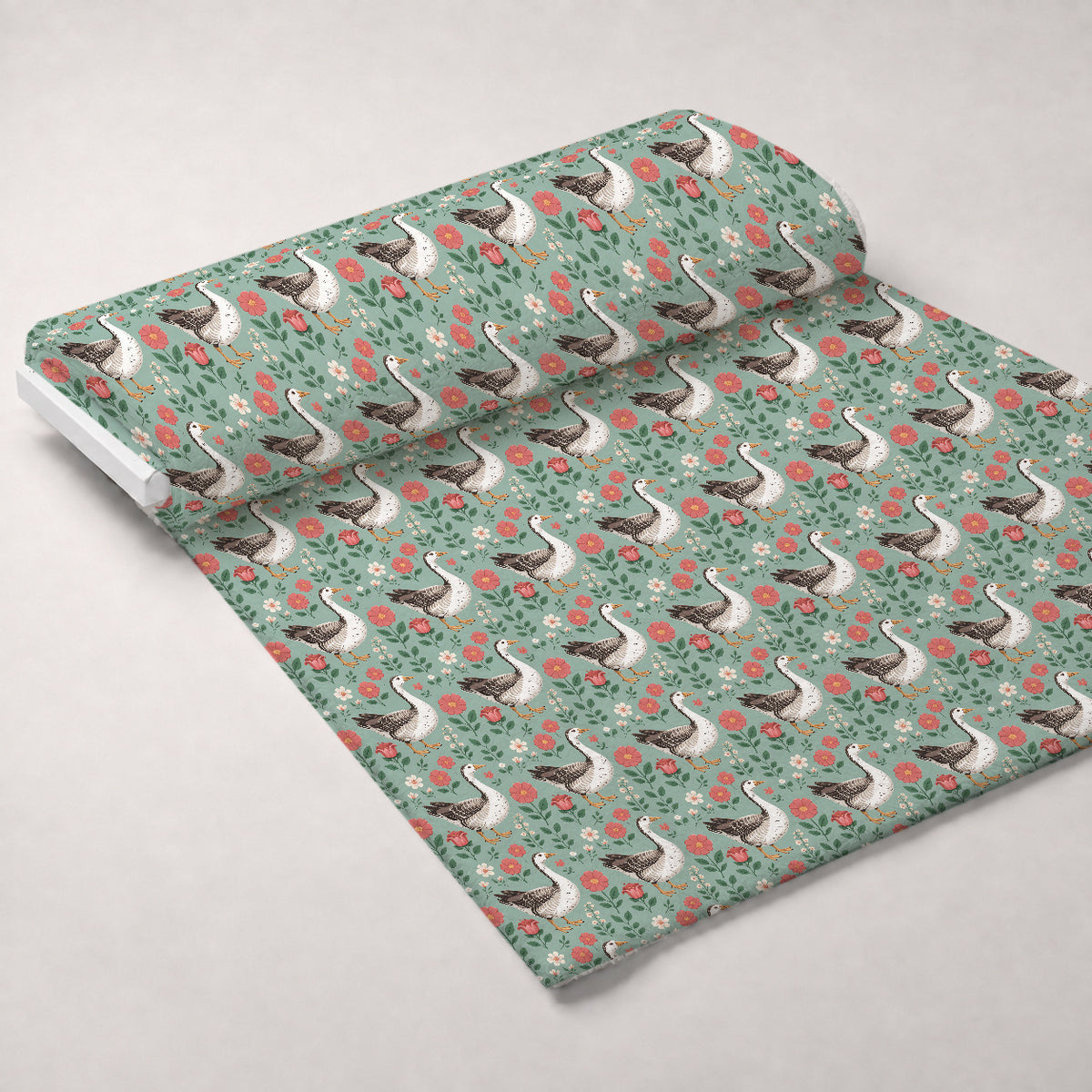 Gosling Garden Pattern 27 Minky Fabric — plush minky unrolled bolt preview (mv-minky-v1:bolt)