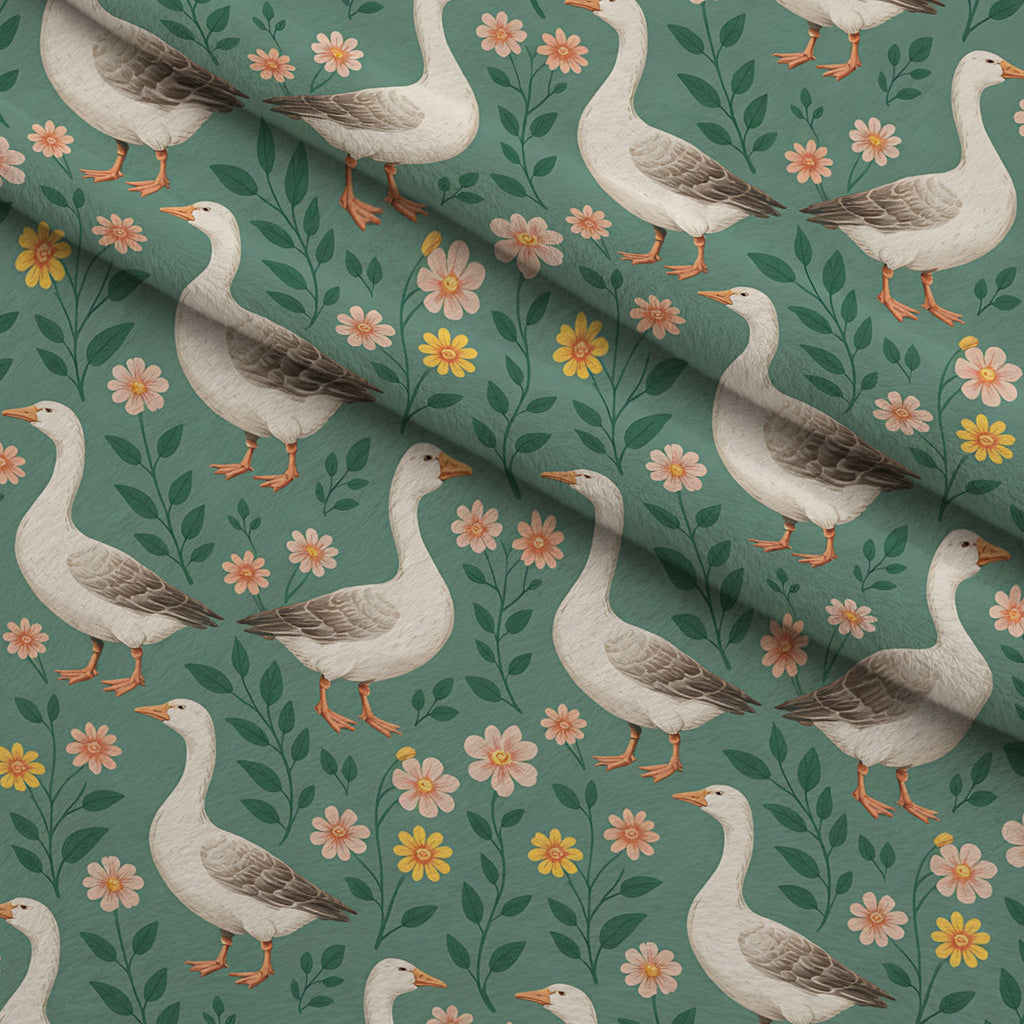 Gosling Garden Pattern 28 Minky Fabric — plush minky folded close-up preview (mv-minky-v1:lying)