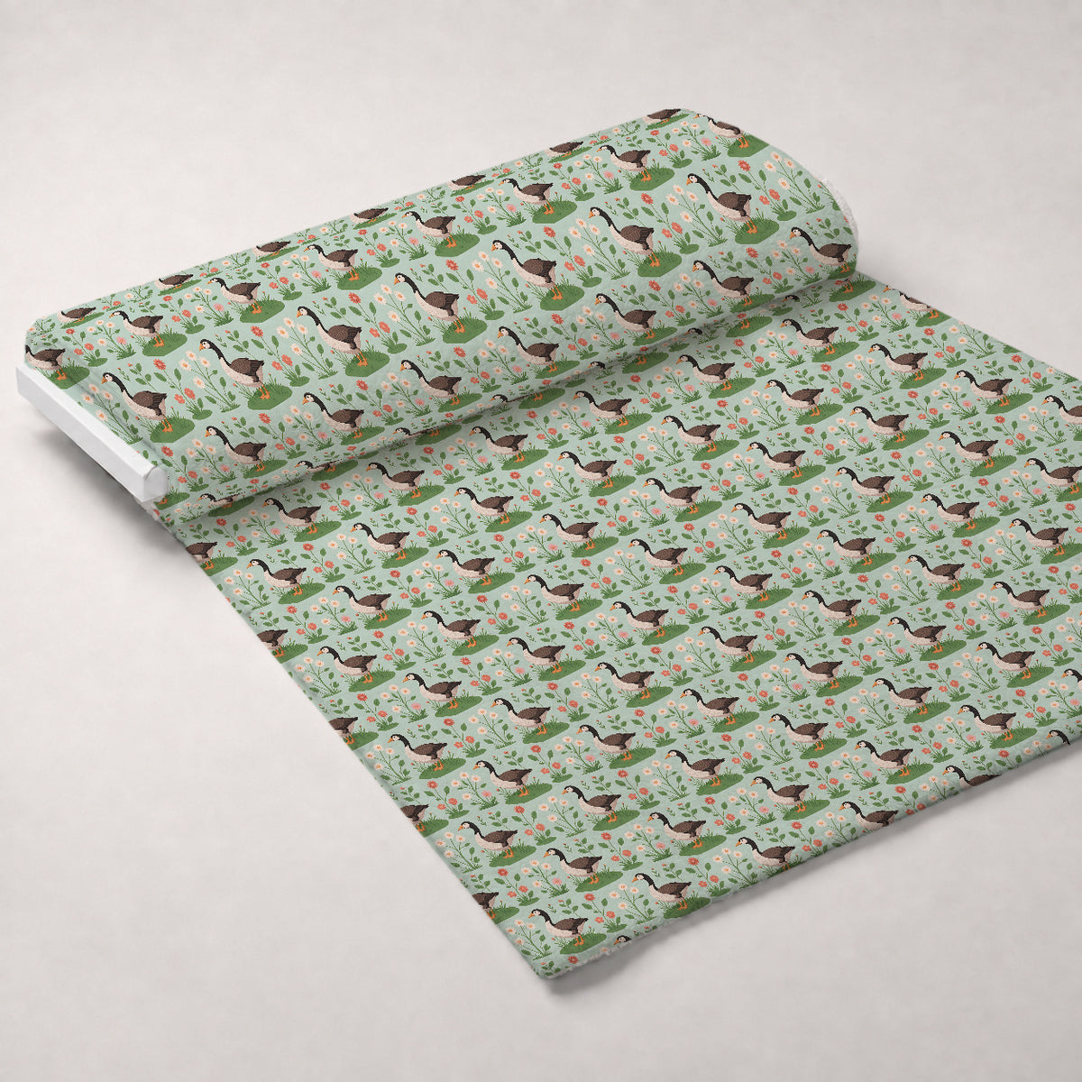 Gosling Garden Pattern 29 Minky Fabric — plush minky unrolled bolt preview (mv-minky-v1:bolt)