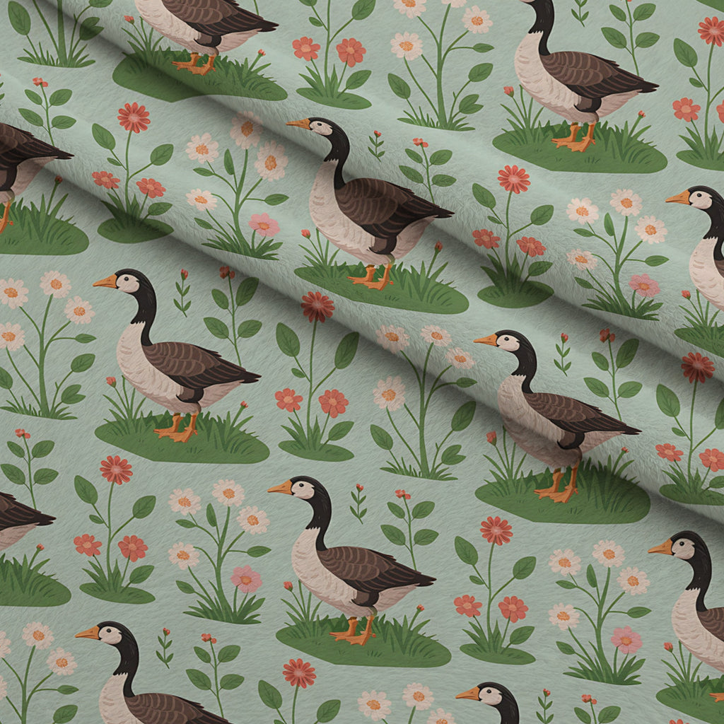 Gosling Garden Pattern 29 Minky Fabric — plush minky folded close-up preview (mv-minky-v1:lying)