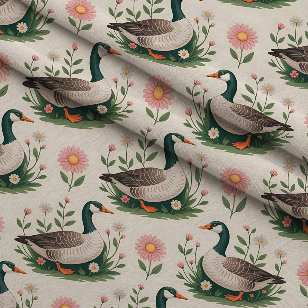 Gosling Garden Pattern 5 Minky Fabric — plush minky folded close-up preview (mv-minky-v1:lying)