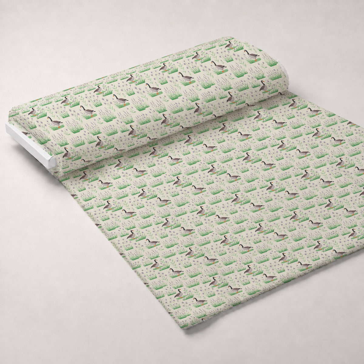 Gosling Garden Pattern 9 Minky Fabric — plush minky unrolled bolt preview (mv-minky-v1:bolt)