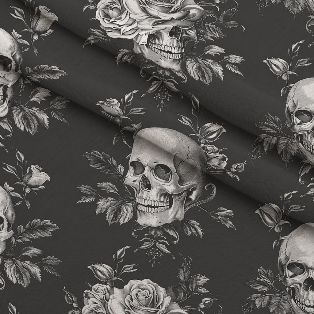 Gothic Blooms Pattern 2 Minky Fabric — plush minky folded close-up preview (mv-minky-v1:lying)