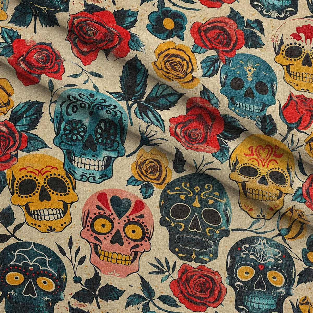 Gothic Blooms Pattern 4 Minky Fabric — plush minky folded close-up preview (mv-minky-v1:lying)