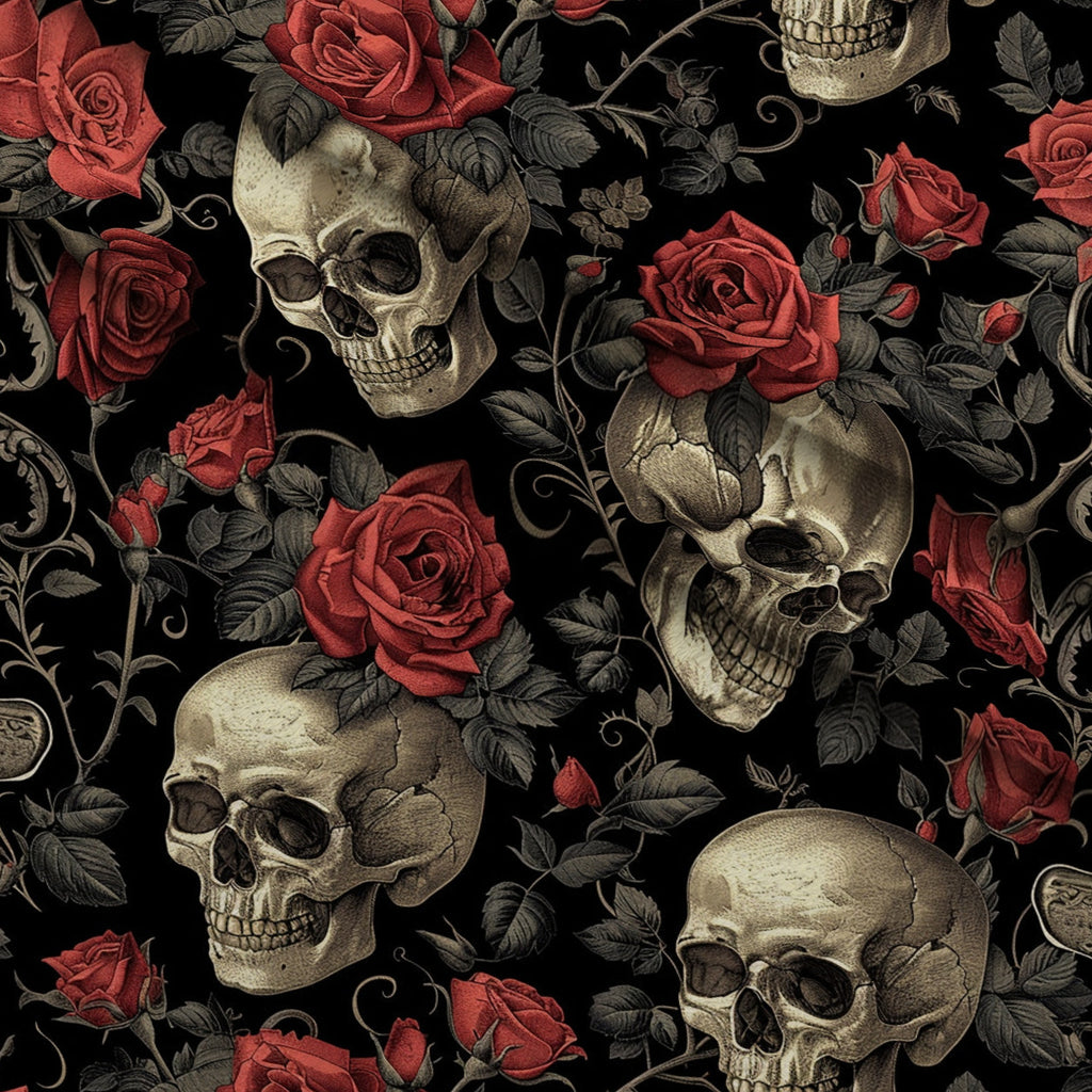 Gothic Blooms Pattern 5 Minky Fabric — plush minky folded close-up preview (mv-minky-v1:lying)