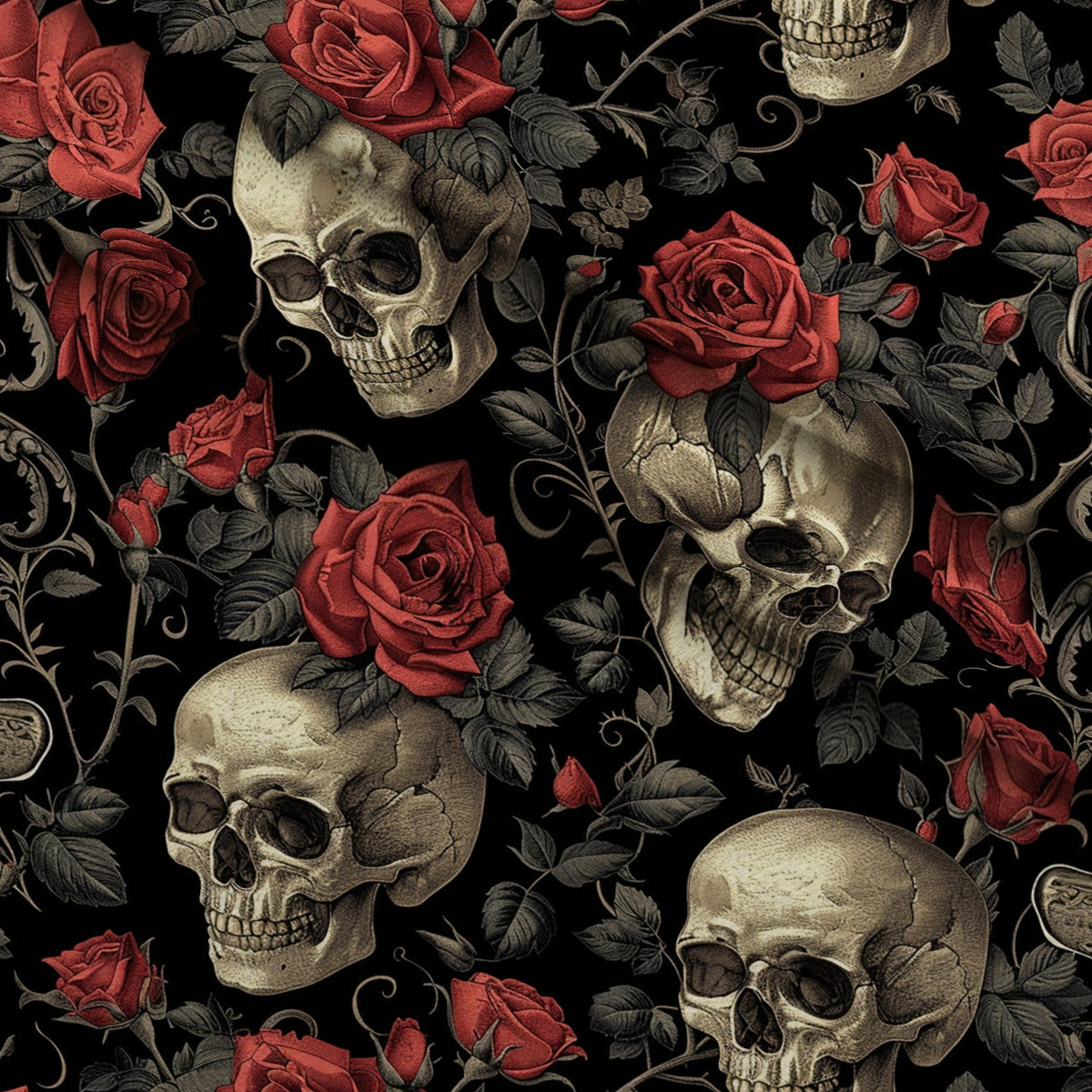 Gothic Blooms Pattern 5 Minky Fabric — plush minky folded close-up preview (mv-minky-v1:lying)